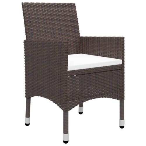 5-Piece Garden Dining Set Brown - Image 6