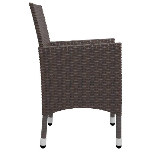 5-Piece Garden Dining Set Brown - Image 10