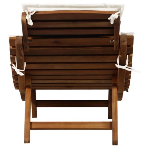 Sun Loungers with Cushions 2pcs Cream White Solid Wood Acacia - Image 5