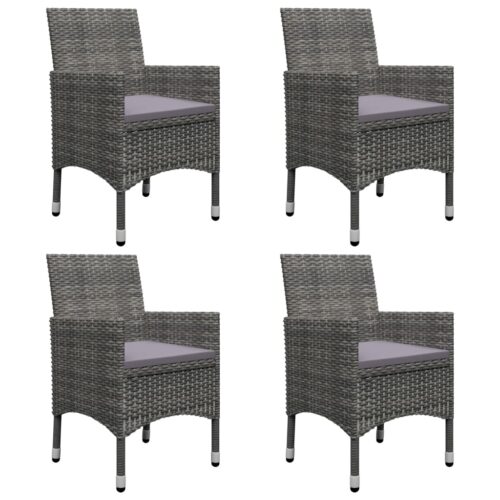 5-Piece Garden Dining Set Grey - Image 5