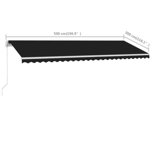 Freestanding Manual Retractable Awning 500x300cm Anthracite - Image 10