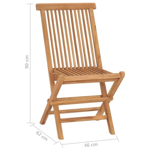 Folding Garden Chairs 8pcs Solid Wood Teak - Image 9