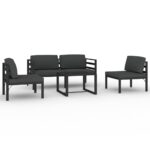 5-Piece Garden Lounge Set with Cushions Aluminium Anthracite