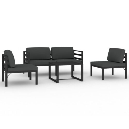 5-Piece Garden Lounge Set with Cushions Aluminium Anthracite