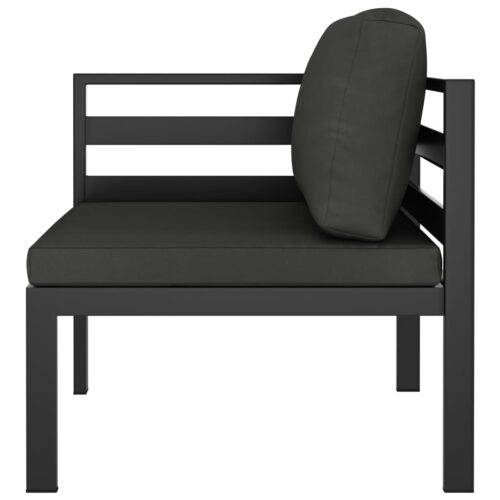 5-Piece Garden Lounge Set with Cushions Aluminium Anthracite - Image 8