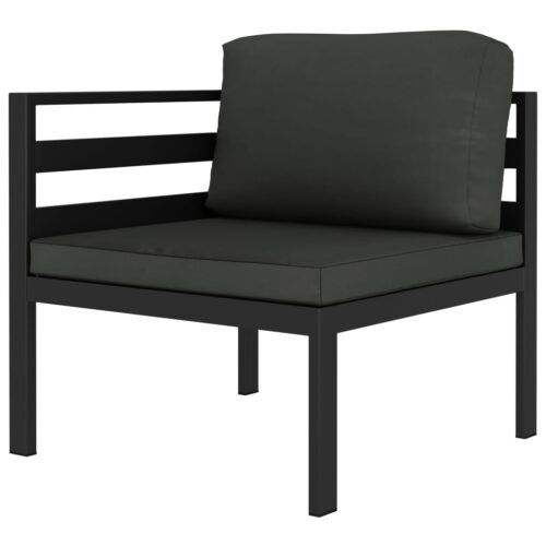5-Piece Garden Lounge Set with Cushions Aluminium Anthracite - Image 3