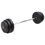 Curl Barbell Set Plates Weight Lifting Training Home Gym Fitness 90KG