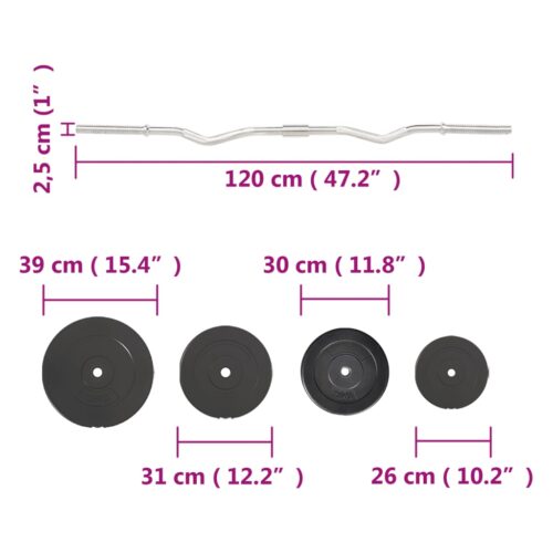 Curl Barbell Set Plates Weight Lifting Training Home Gym Fitness 90KG - Image 6
