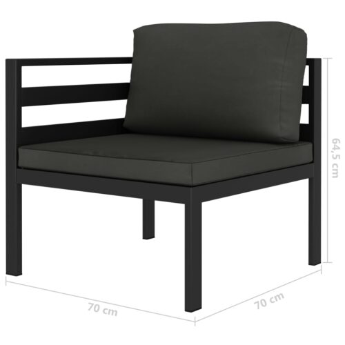 5-Piece Garden Lounge Set with Cushions Aluminium Anthracite - Image 6