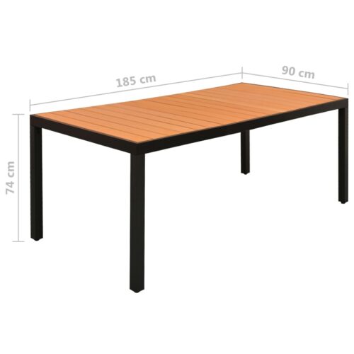 9-Piece Garden Dining Set Aluminium Black Outdoor Patio Furniture - Image 11