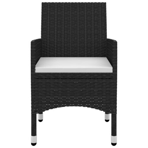 7-Piece Garden Dining Set with Cushions Poly Rattan Wicker Outdoor Patio Furniture Glass - Image 4