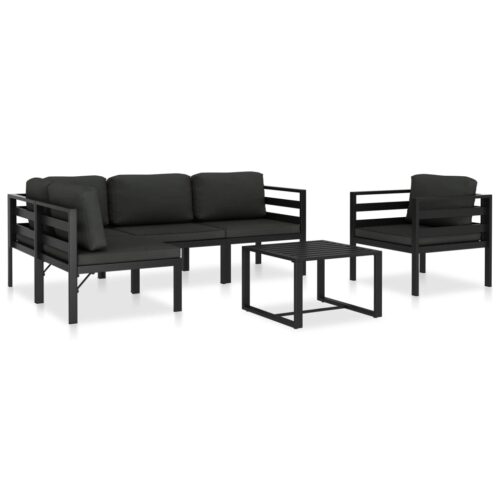 6-Piece Garden Lounge Set with Cushions Aluminium Anthracite