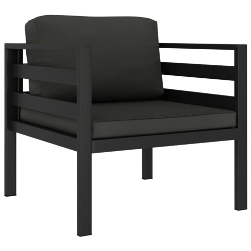 6-Piece Garden Lounge Set with Cushions Aluminium Anthracite - Image 3
