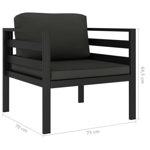 6-Piece Garden Lounge Set with Cushions Aluminium Anthracite - Image 7