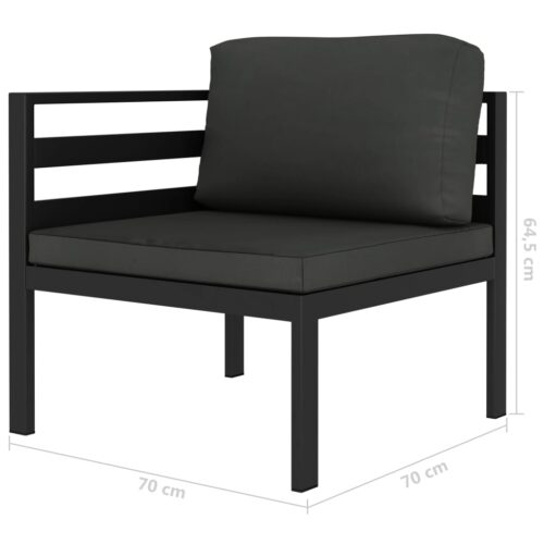6-Piece Garden Lounge Set with Cushions Aluminium Anthracite - Image 8