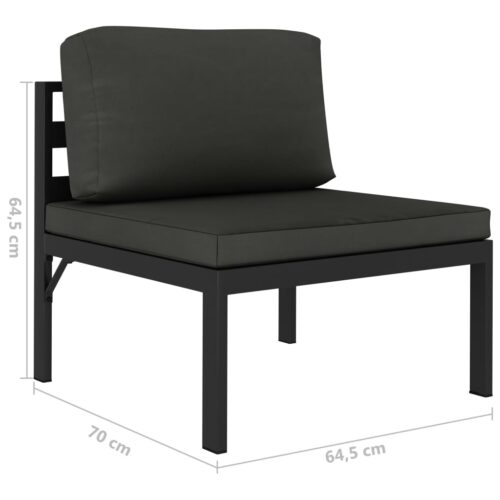 6-Piece Garden Lounge Set with Cushions Aluminium Anthracite - Image 9