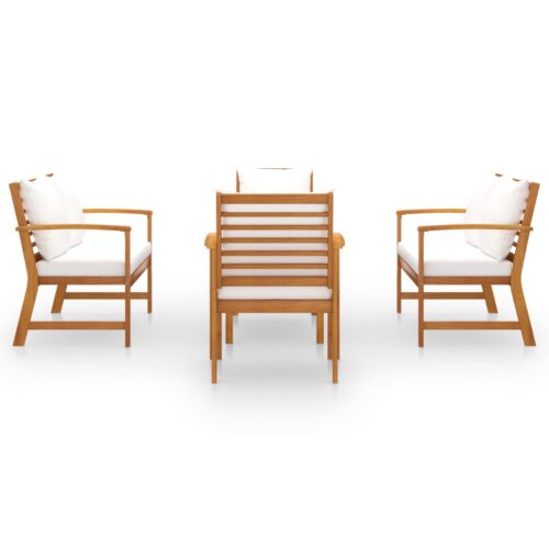 5-Piece Garden Lounge Set with Cushion Acacia Wood Timber Outdoor Patio Furniture - Image 3