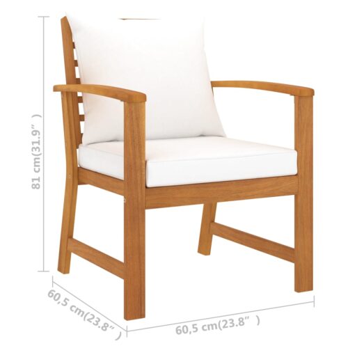 5-Piece Garden Lounge Set with Cushion Acacia Wood Timber Outdoor Patio Furniture - Image 11
