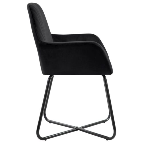 Dining Chairs 4pcs Black Velvet - Image 4