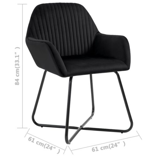 Dining Chairs 4pcs Black Velvet - Image 8