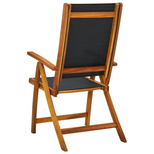 Folding Garden Chairs 8pcs Solid Wood Acacia Textilene - Image 4