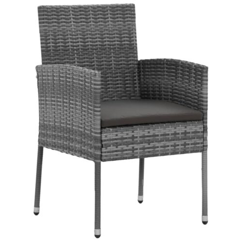 9-Piece Outdoor Dining Set Poly Rattan Wicker Outdoor Patio Furniture Grey - Image 4