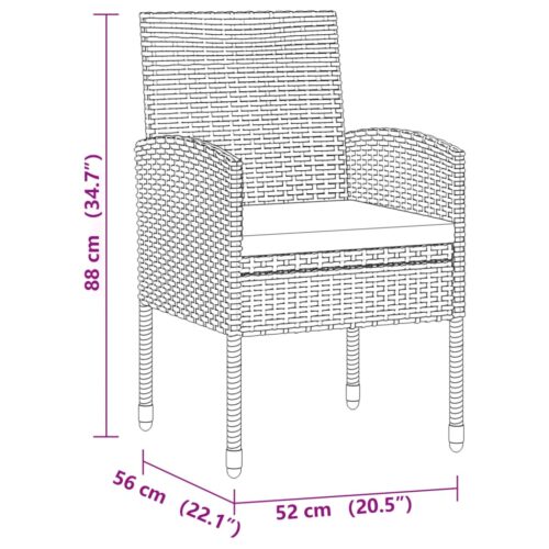 9-Piece Outdoor Dining Set Poly Rattan Wicker Outdoor Patio Furniture Grey - Image 8
