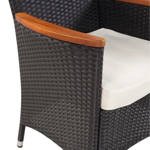 9-Piece Outdoor Dining Set with Cushions Poly Rattan Wicker Outdoor Patio Furniture - Image 5