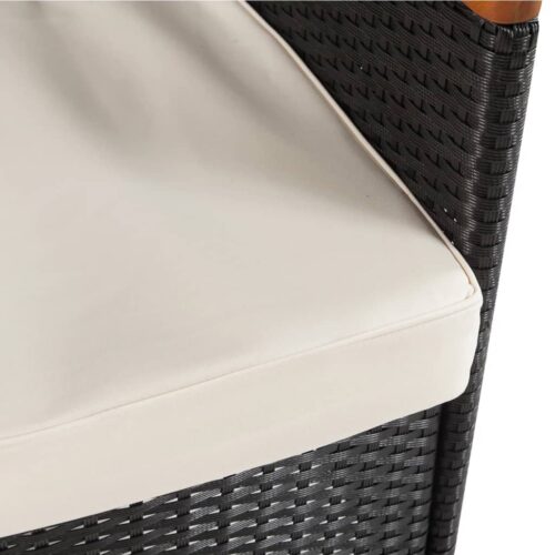 9-Piece Outdoor Dining Set with Cushions Poly Rattan Wicker Outdoor Patio Furniture - Image 6