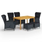 7-Piece Garden Dining Set Dark Grey Outdoor Patio Lounge Furniture