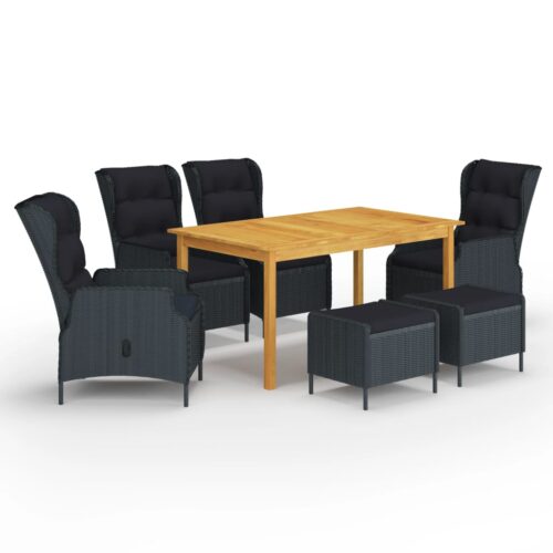 7-Piece Garden Dining Set Dark Grey Outdoor Patio Lounge Furniture