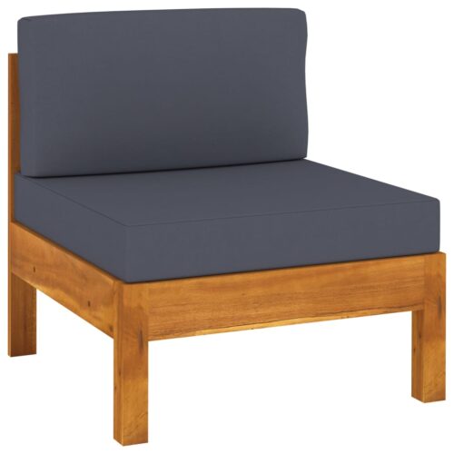 9-Piece Garden Lounge Set with Dark Grey Cushions Acacia Wood Outdoor Patio Furniture - Image 3