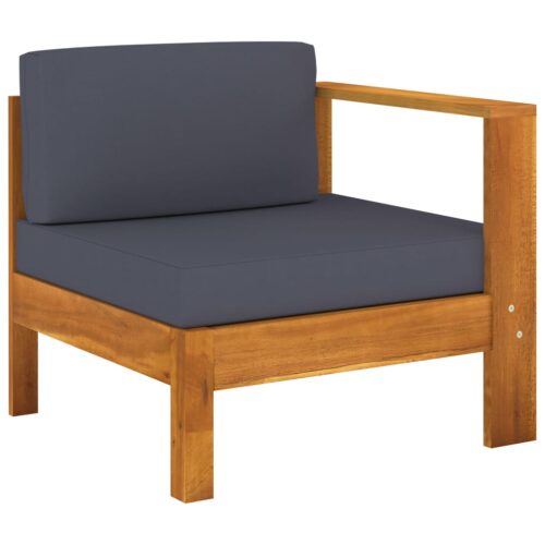 9-Piece Garden Lounge Set with Dark Grey Cushions Acacia Wood Outdoor Patio Furniture - Image 5