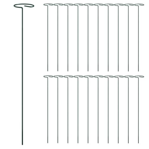 Garden Plant Stakes 20pcs Dark Green 40cm Steel - Image 3
