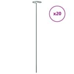 Garden Plant Stakes 20pcs Dark Green 61cm Steel