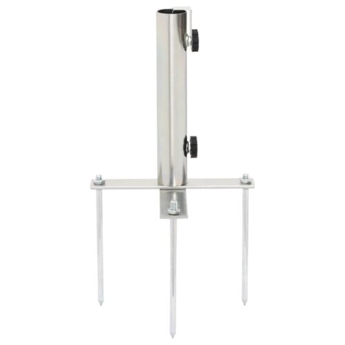Parasol Base with Ground Spikes for √ò32-38 mm Silver Steel - Image 3
