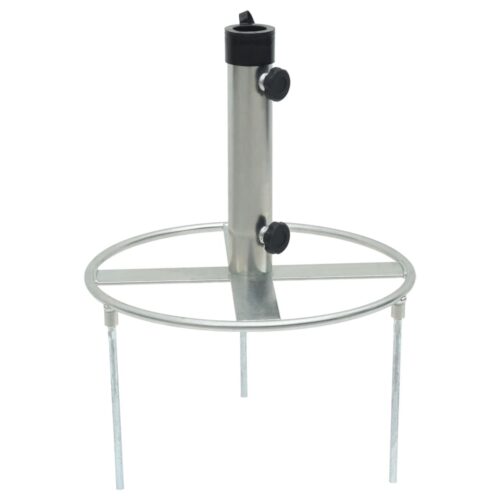 Parasol Base with Ground Spikes for √ò38/48 mm Silver Steel