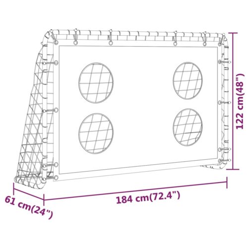 Soccer Goal Training Net Steel 184x61x122cm - Image 6