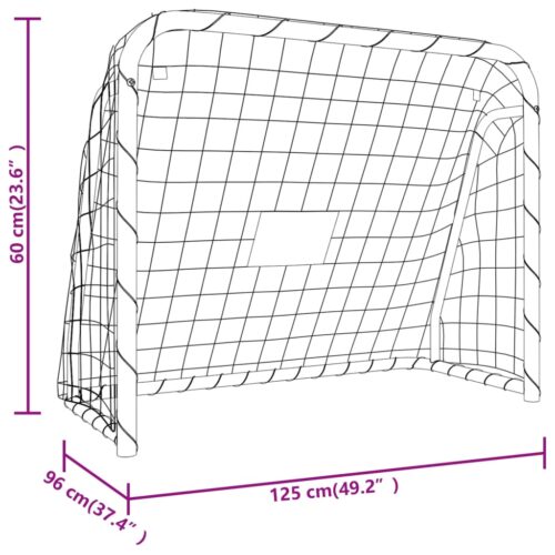 Football Goal with Net White 125x96x60cm Steel Polyester - Image 7