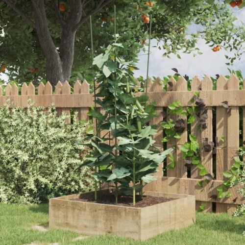 Garden Plant Supports with 4 Rings 5pcs Green 90cm Steel - Image 9