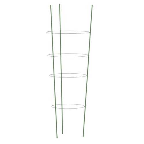 Garden Plant Supports with 4 Rings 5pcs Green 90cm Steel - Image 4
