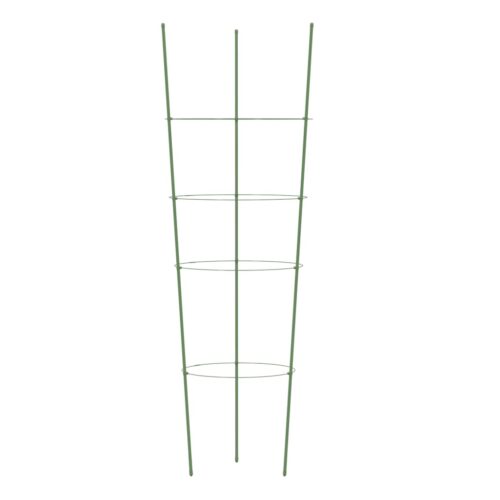 Garden Plant Supports with 4 Rings 5pcs Green 90cm Steel - Image 5