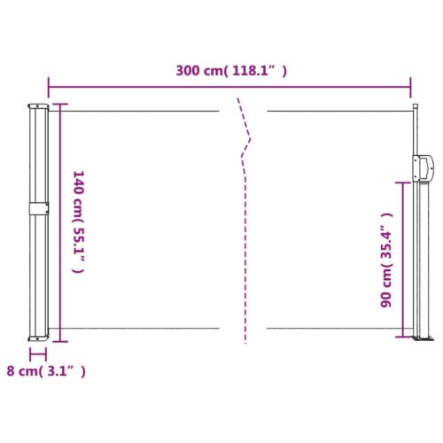 Retractable Side Awning Anthracite 140x300cm - Image 10
