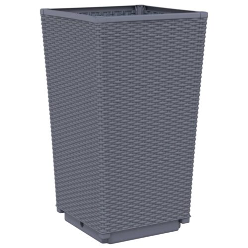 Garden Planters 2pcs Grey 32.5x32.5x57cm PP - Image 4
