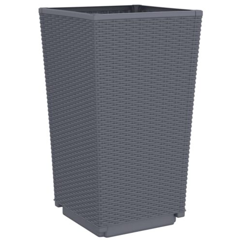 Garden Planters 2pcs Grey 32.5x32.5x57cm PP - Image 7