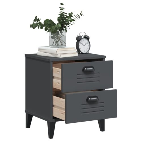 Bedside Cabinet VIKEN Anthracite Grey Engineered Wood - Image 4