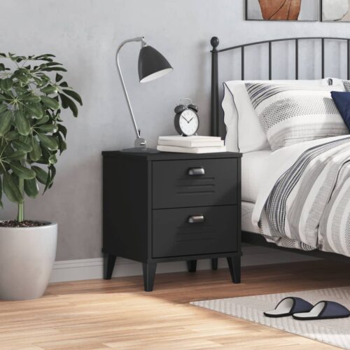 Bedside Cabinet VIKEN Black Engineered Wood - Image 3