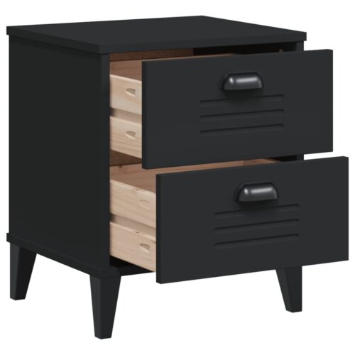 Bedside Cabinet VIKEN Black Engineered Wood - Image 5