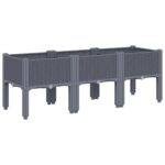 Garden Planter with Legs Grey 120x40x42cm PP
