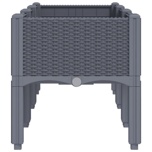 Garden Planter with Legs Grey 120x40x42cm PP - Image 4